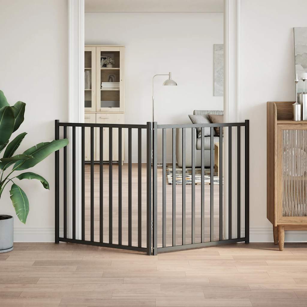 Brána pre psa skladacia 2 panely 160 cm masívne jedľové drevo