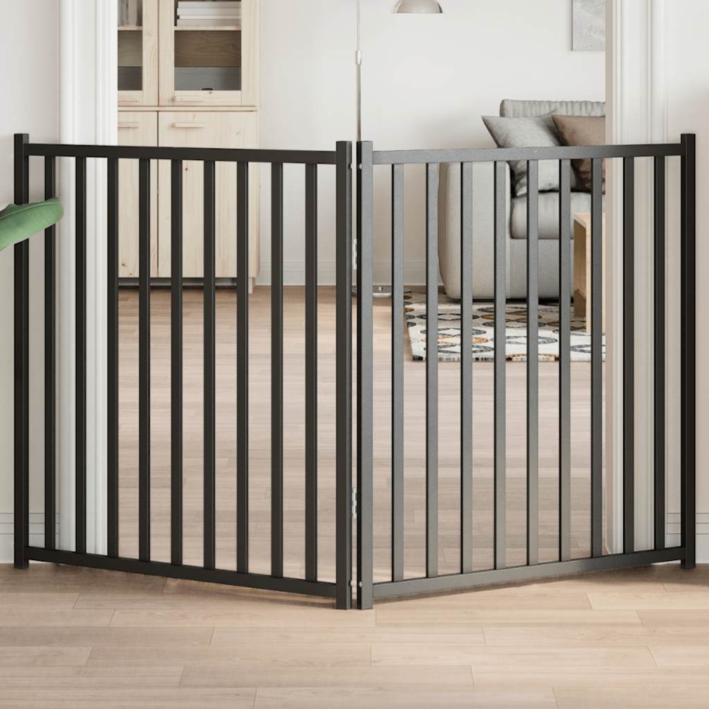 Brána pre psa skladacia 2 panely 160 cm masívne jedľové drevo
