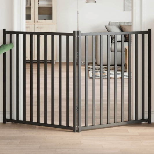Brána pre psa skladacia 2 panely 160 cm masívne jedľové drevo