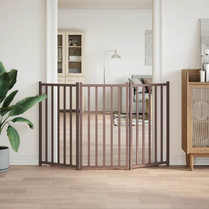 Brána pre psa skladacia 3 panely 150 cm masívne jedľové drevo