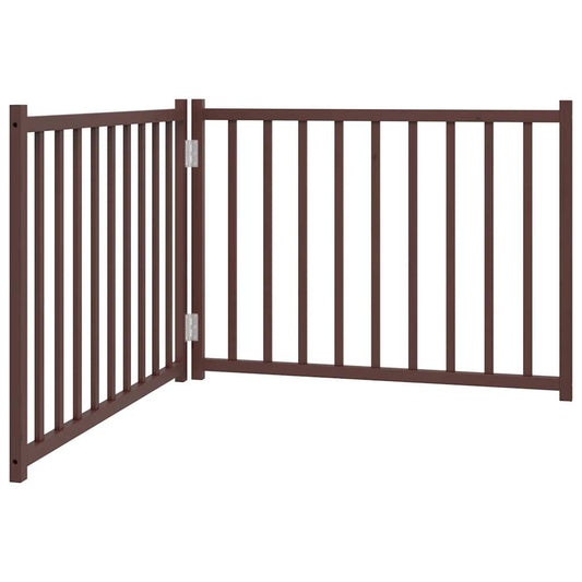 Brána pre psa skladacia 2 panely 160 cm masívne jedľové drevo