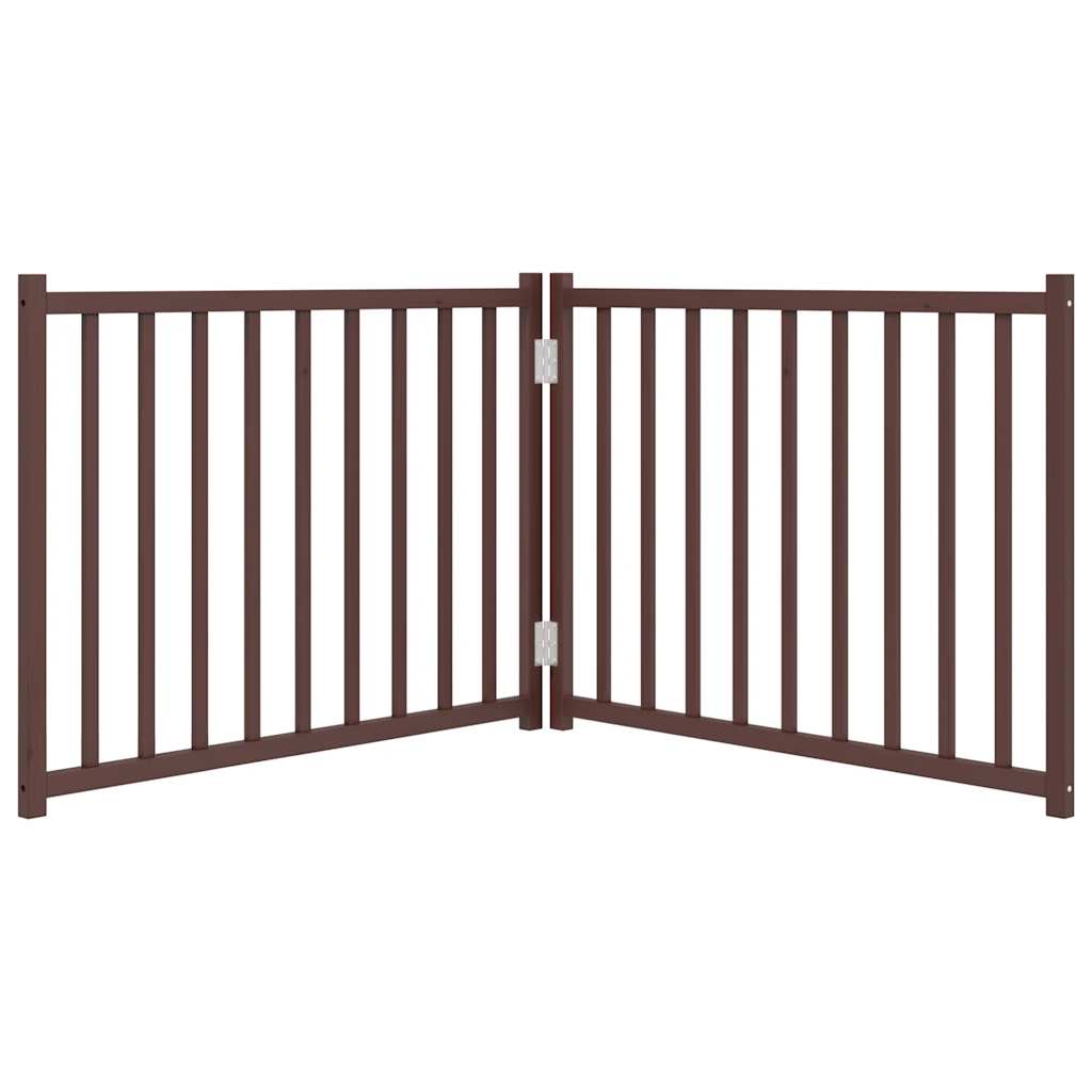 Brána pre psa skladacia 2 panely 160 cm masívne jedľové drevo