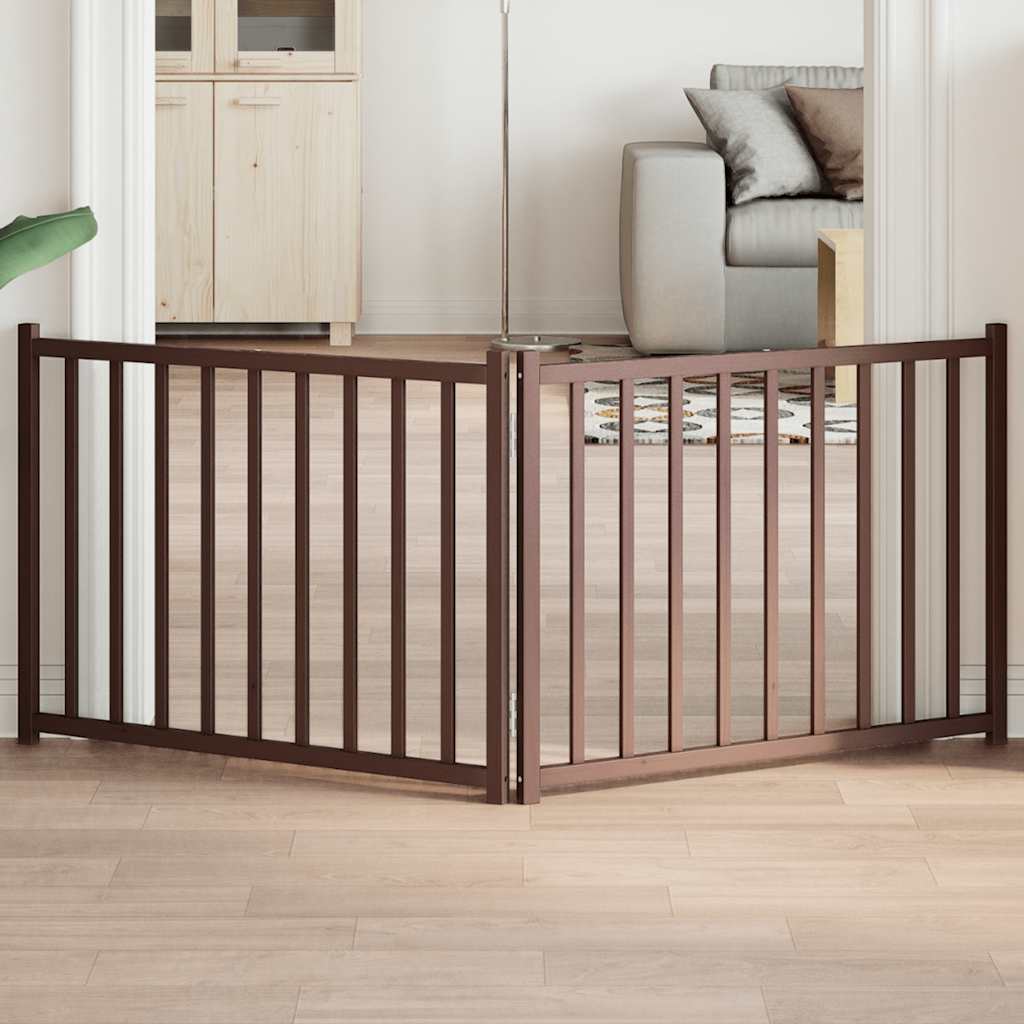 Brána pre psa skladacia 2 panely 160 cm masívne jedľové drevo