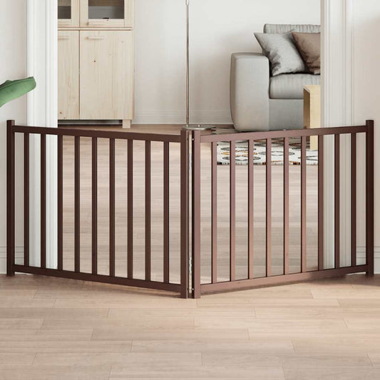 Brána pre psa skladacia 2 panely 160 cm masívne jedľové drevo