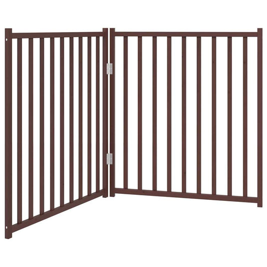 Brána pre psa skladacia 2 panely 160 cm masívne jedľové drevo