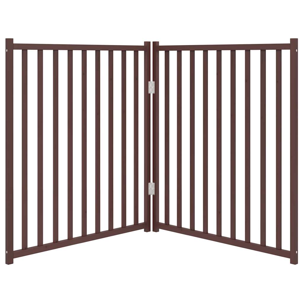Brána pre psa skladacia 2 panely 160 cm masívne jedľové drevo