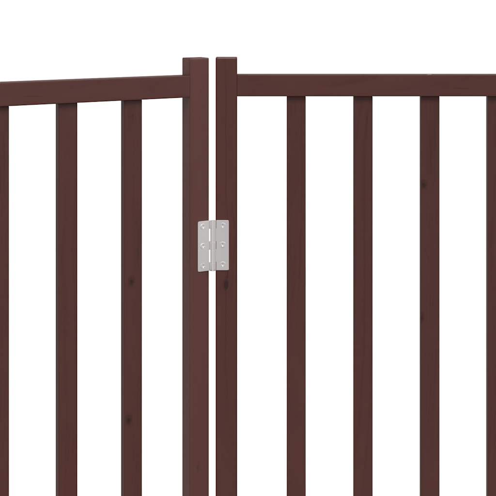 Brána pre psa skladacia 2 panely 160 cm masívne jedľové drevo
