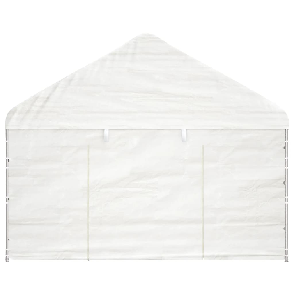 Altánok so strechou, biely 4,08x2,23x3,22 m, polyetylén