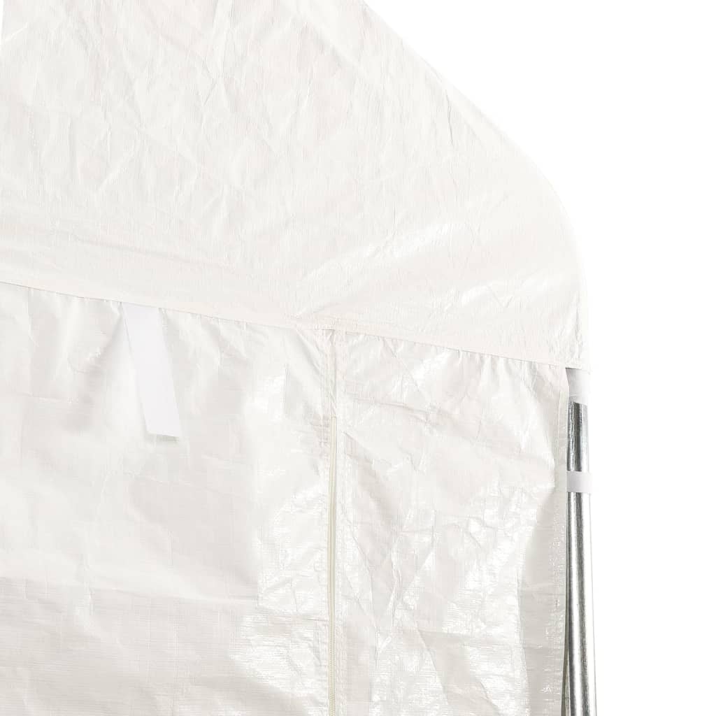 Altánok so strechou, biely 4,08x2,23x3,22 m, polyetylén