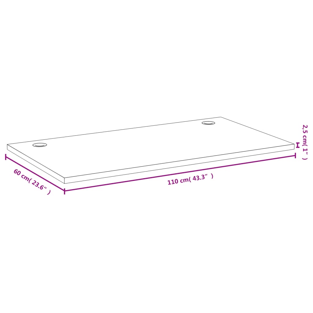 Doska stola 110x60x2,5 cm bambus