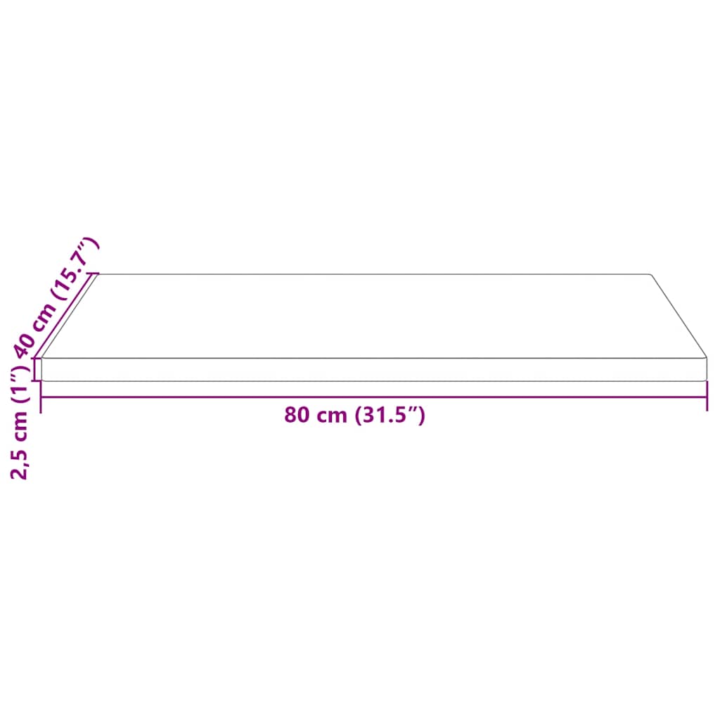 Stolová Doska 80X40X2,5 Cm Masívna Borovica Obdĺžniková