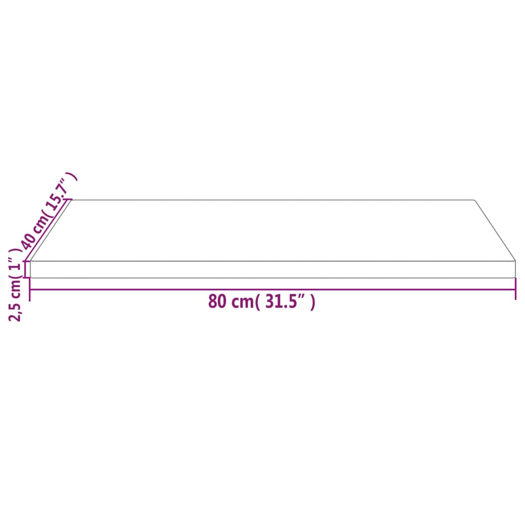 Doska stolíka 80x40x2,5 cm masívne borovicové drevo