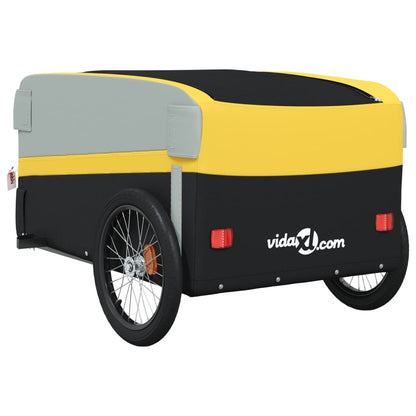 Vozík za bicykel, čierno žltý 45 kg, železo