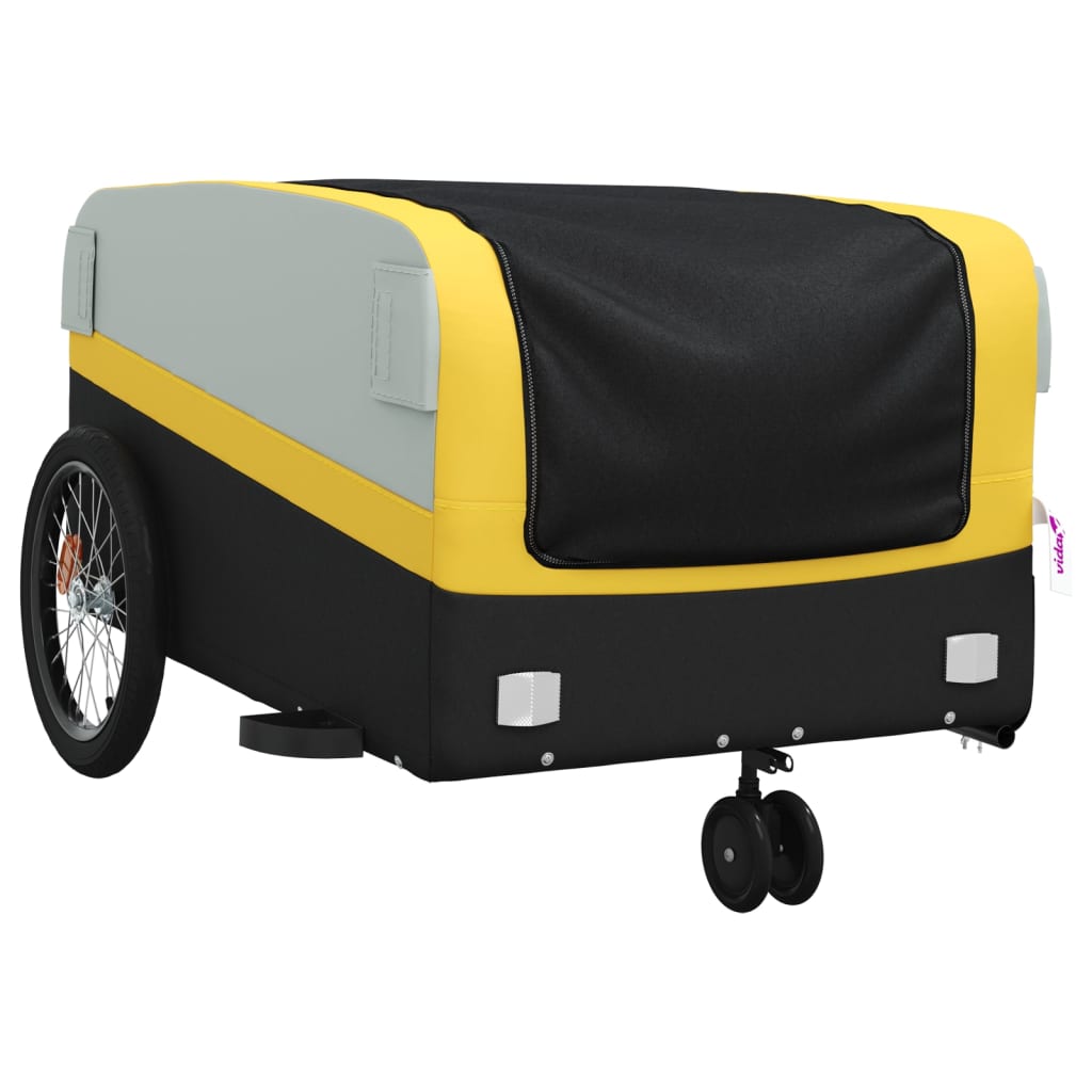 Vozík za bicykel, čierno žltý 45 kg, železo