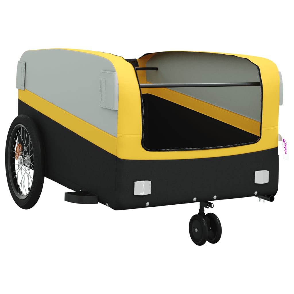 Vozík za bicykel, čierno žltý 45 kg, železo