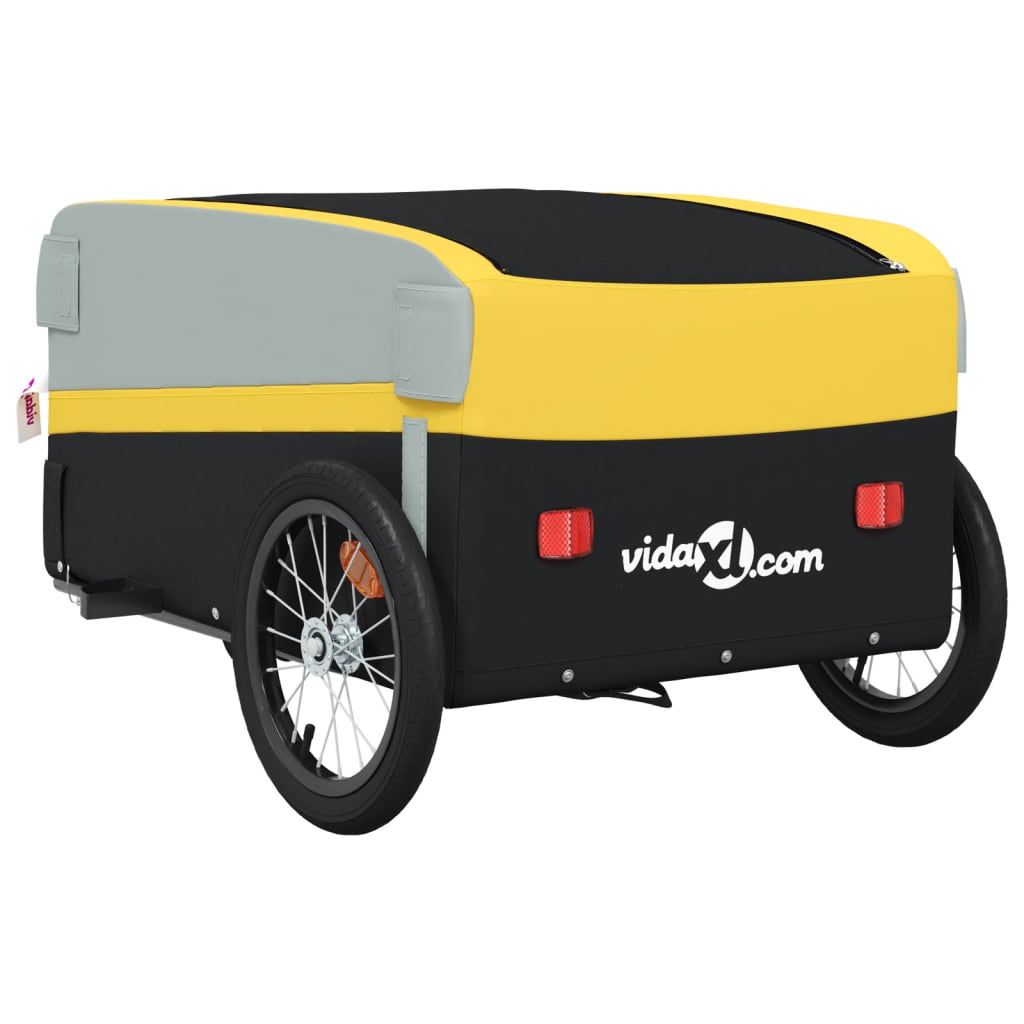 Vozík za bicykel, čierno žltý 45 kg, železo