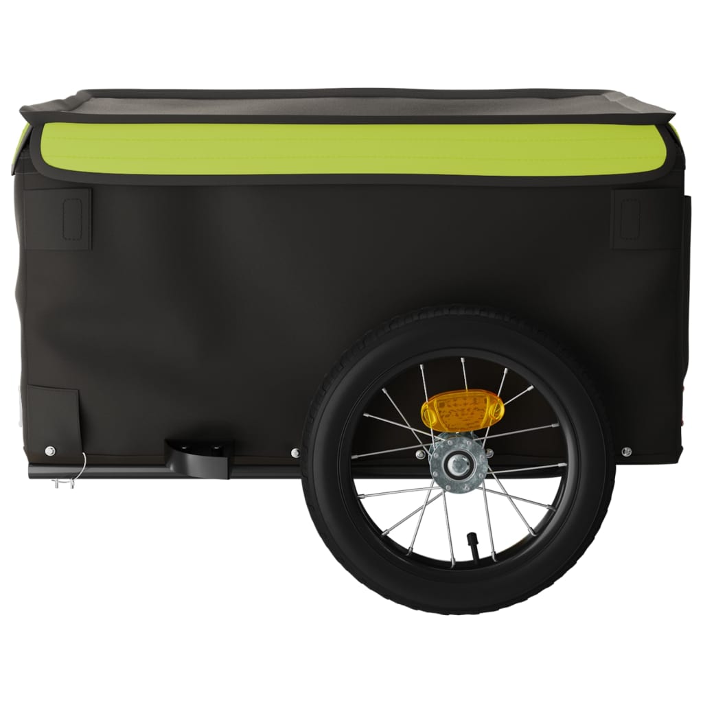 Vozík za bicykel, čierno zelený 30 kg, železo