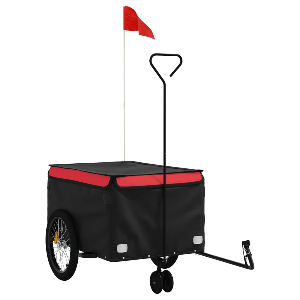 Vozík za bicykel, čierno červený 45 kg, železo