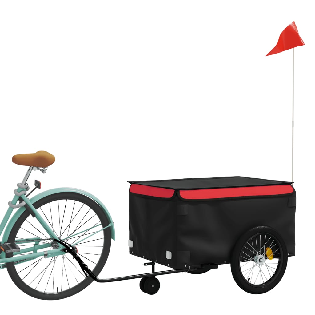 Vozík za bicykel, čierno červený 45 kg, železo