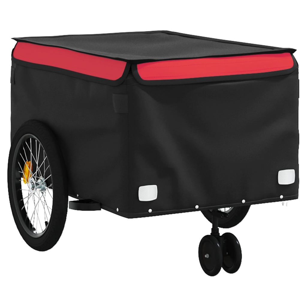 Vozík za bicykel, čierno červený 45 kg, železo