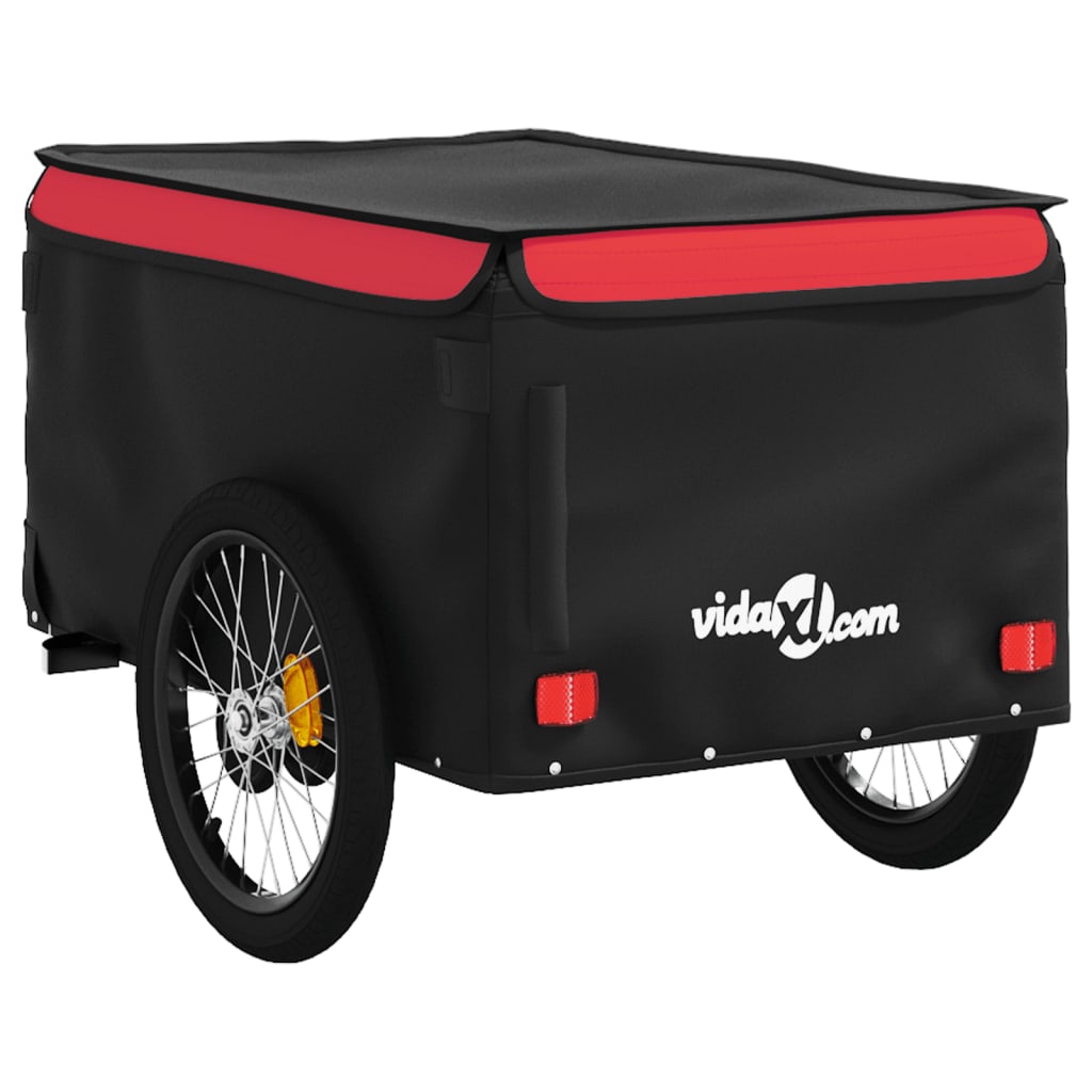 Vozík za bicykel, čierno červený 45 kg, železo