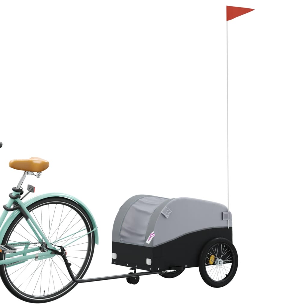 Vozík za bicykel, čierno sivý 30 kg, železo
