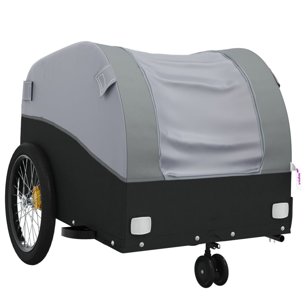 Vozík za bicykel, čierno sivý 30 kg, železo