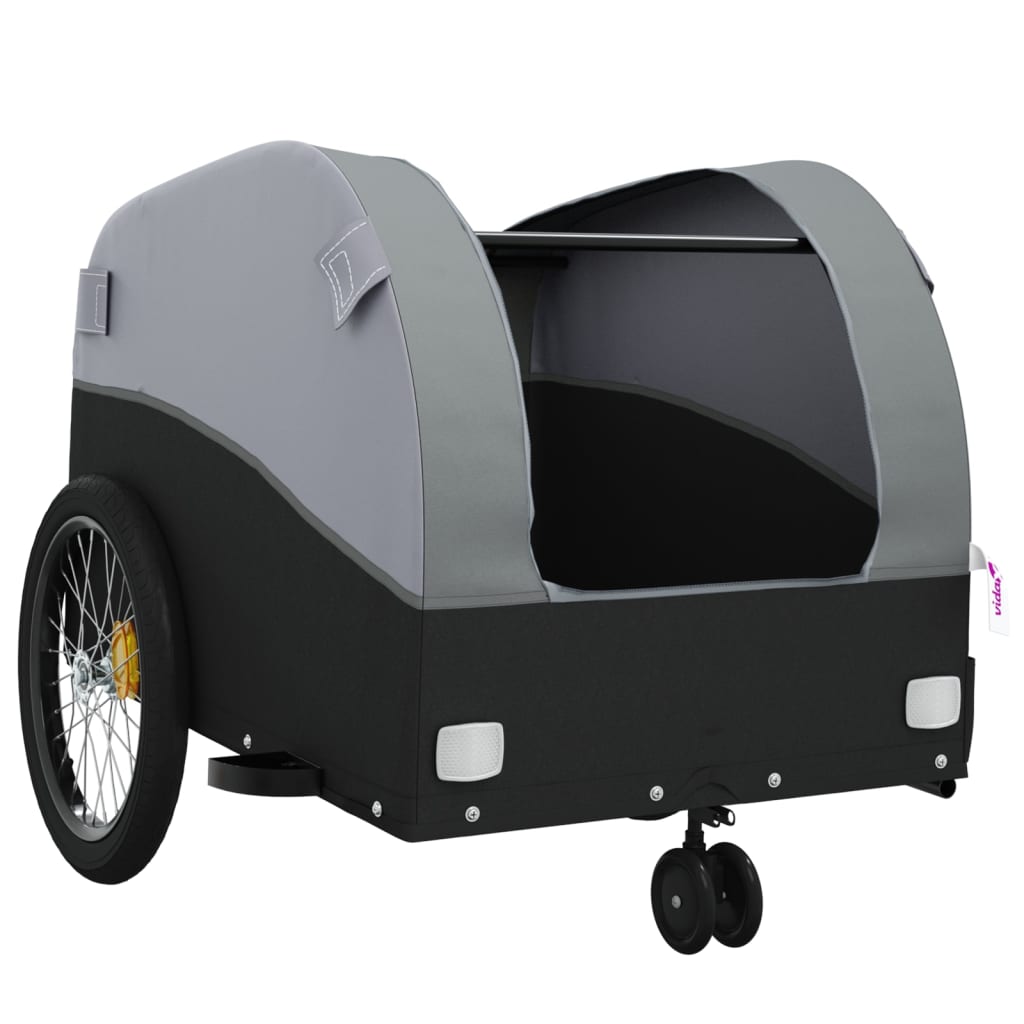 Vozík za bicykel, čierno sivý 30 kg, železo