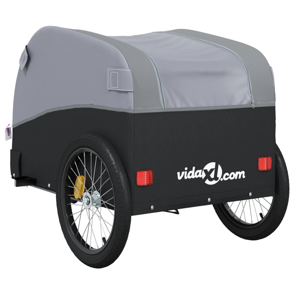 Vozík za bicykel, čierno sivý 30 kg, železo
