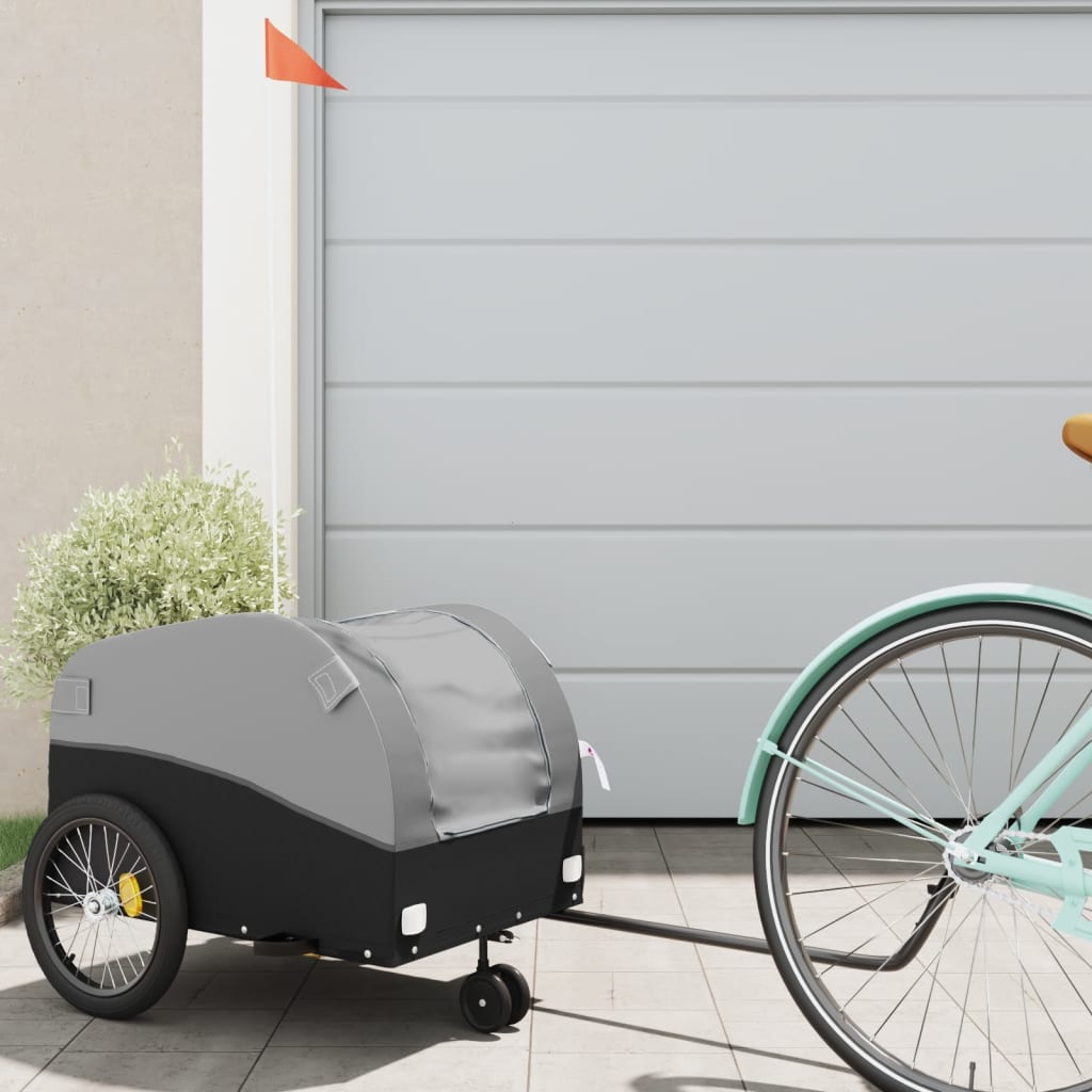 Vozík za bicykel, čierno sivý 30 kg, železo
