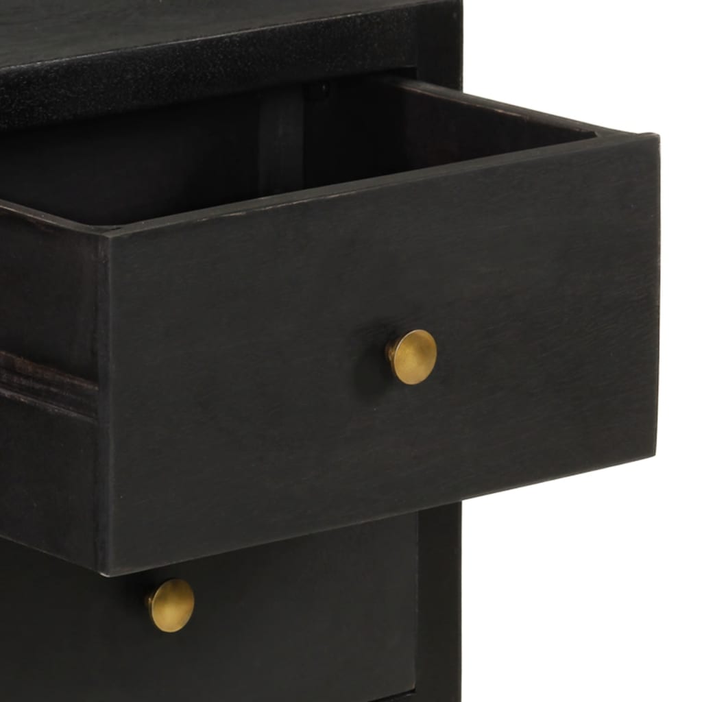 Komoda Čierno-Zlatá 110X30X75 Cm Mangovníkový Masív