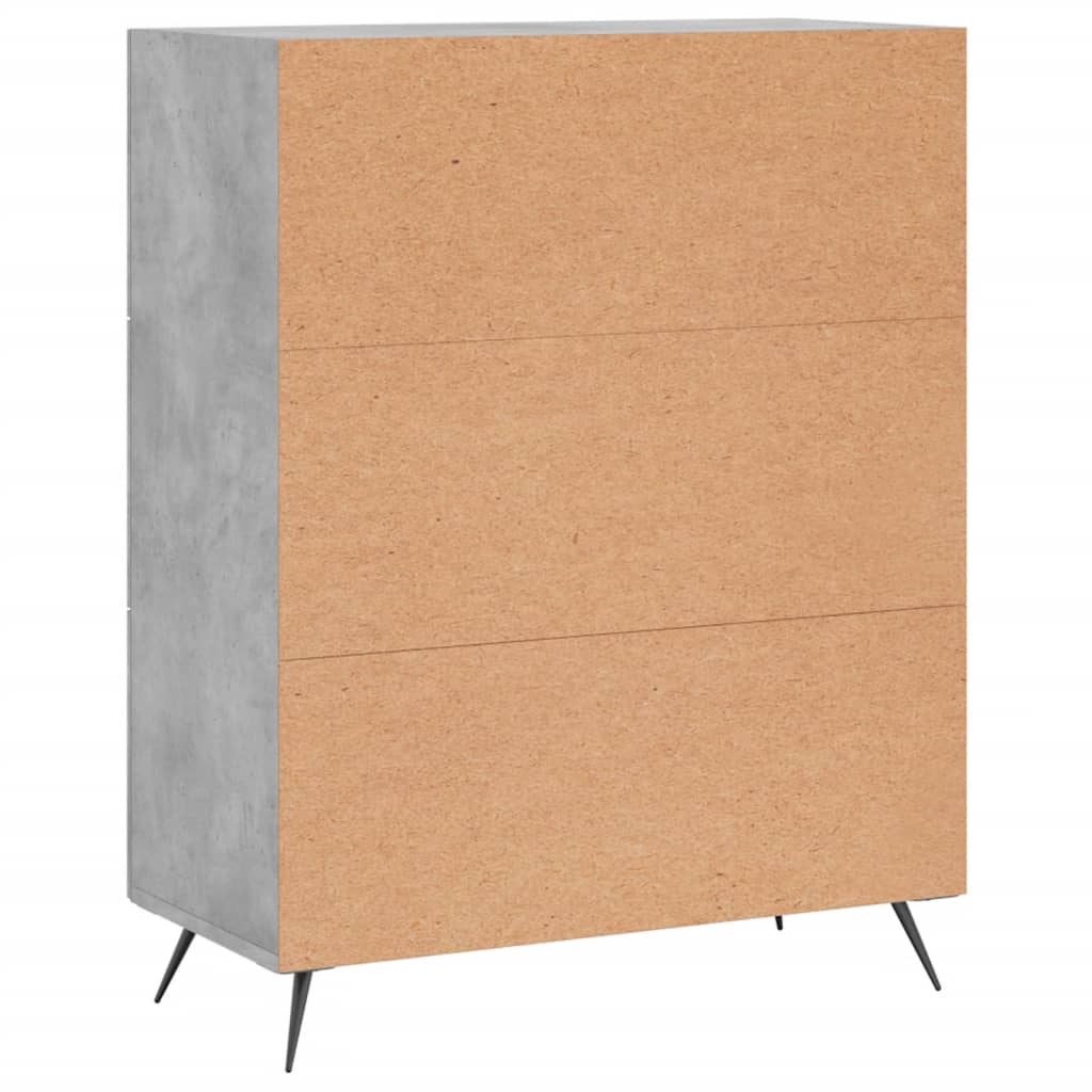 Komoda so zásuvkami betónovo sivá 69,5x34x90cm kompozitné drevo