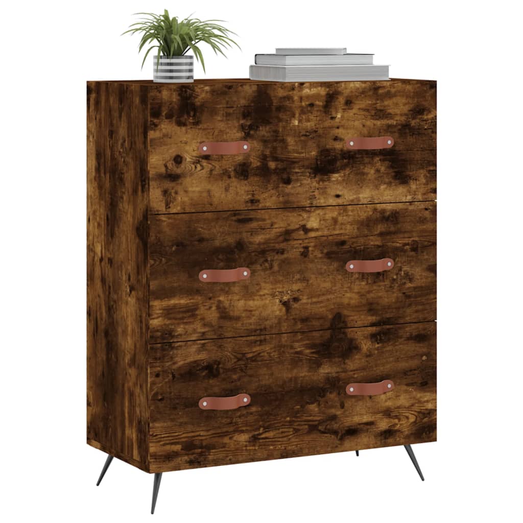 Komoda so zásuvkami, tmavý dub 69,5x34x90 cm, kompozitné drevo