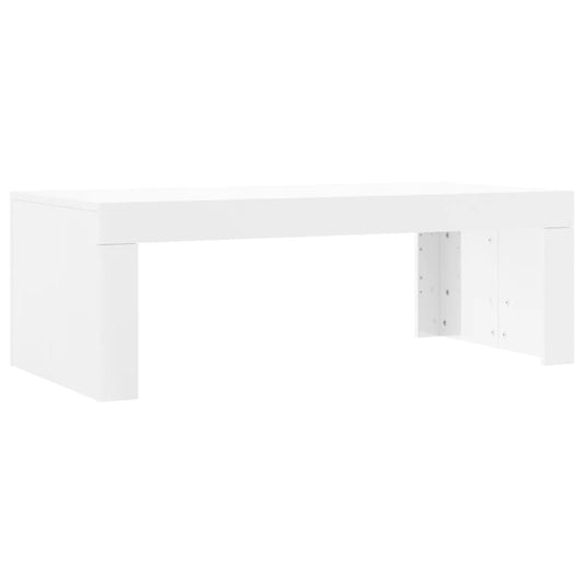 Konferenčný stolík lesklý biely 102x50x36 cm kompozitné drevo