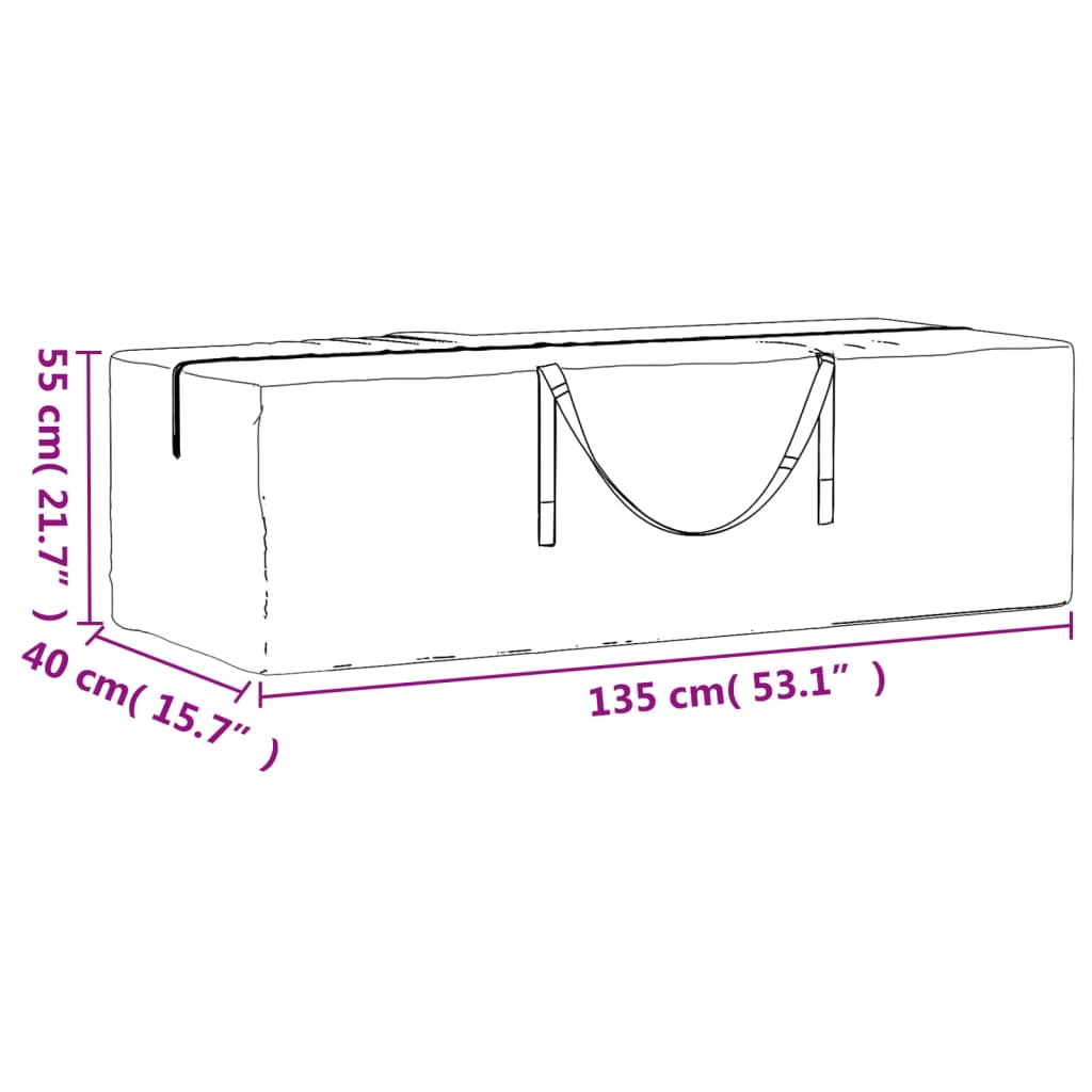 Úložná taška na vianočný stromček čierna 135x40x55cm polyetylén