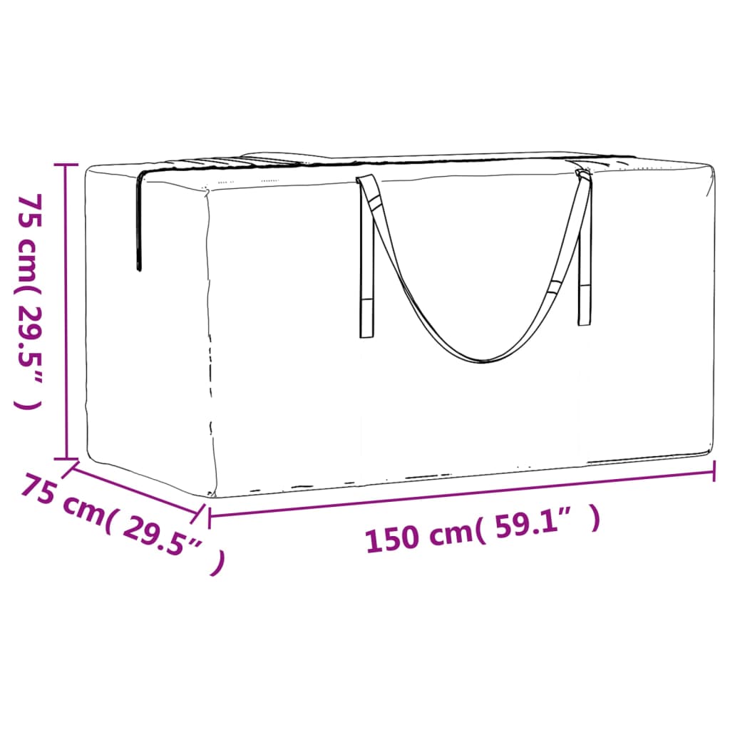 Úložná taška na vianočný stromček čierna 150x75x75cm polyetylén