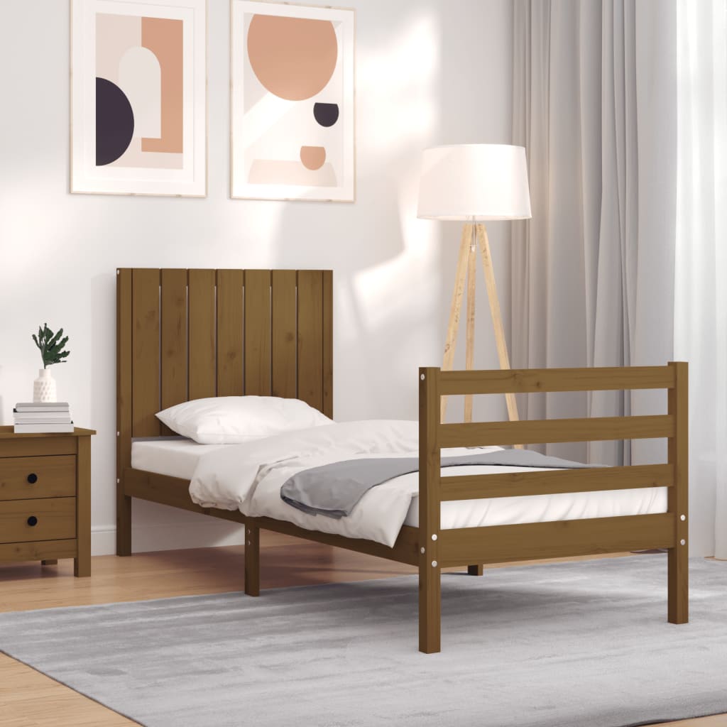 Posteľný Rám S Čelom Super King Masívne Drevo