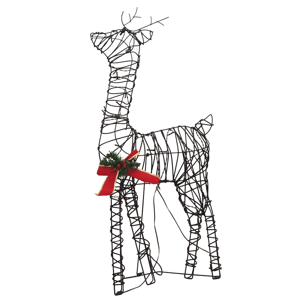 Rodiny Vianočných Sobov 2 Ks 180 Led Teplé Biele Ratanové