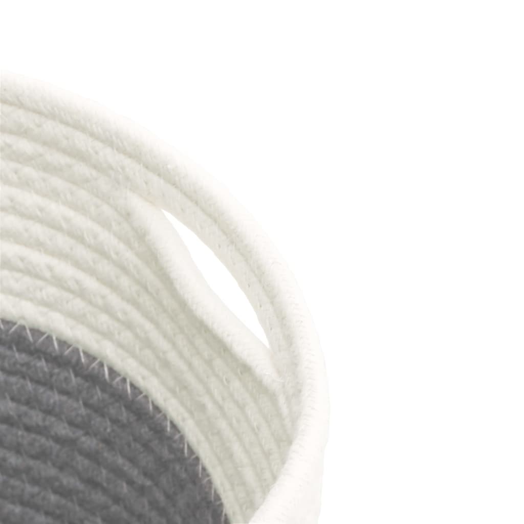 Úložné Koše 2 Ks Sivé A Biele Ø24X18 Cm Bavlna