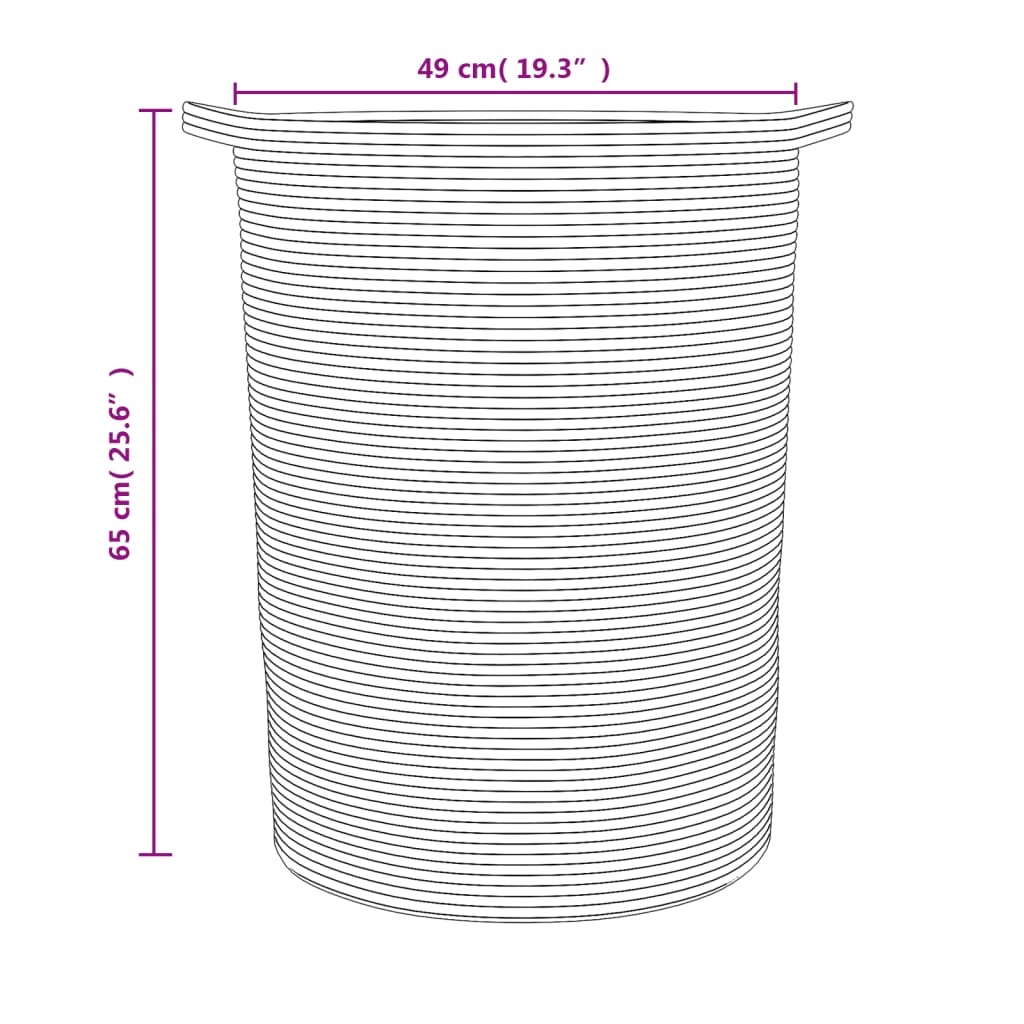 Úložný Kôš Sivý A Biely Ø49X65 Cm Bavlna