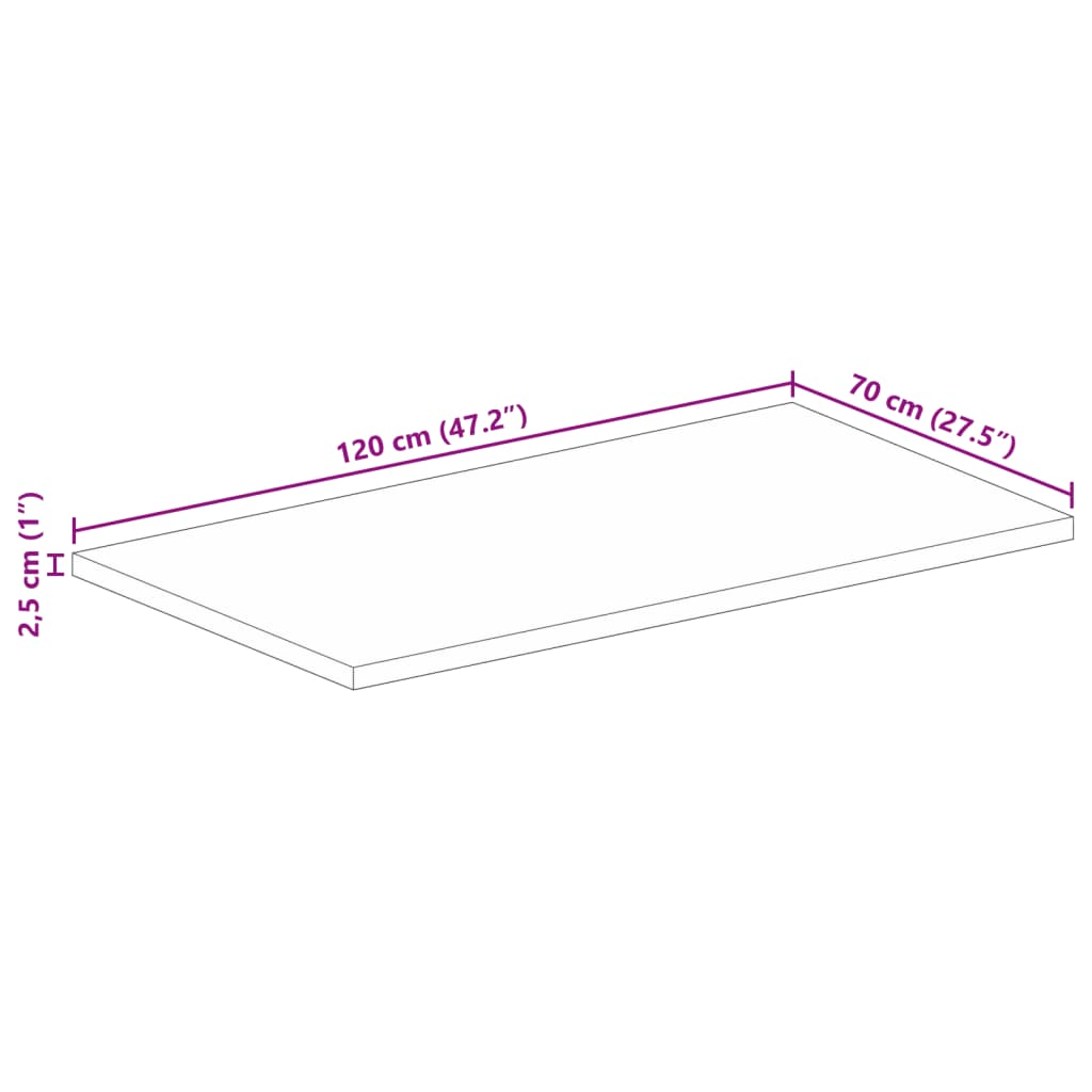 Stolová doska 120x70x2,5 cm obdĺžnik masívne recyklované drevo