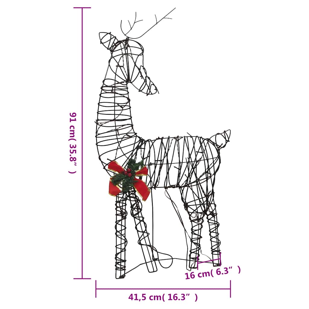 Vianočná Dekorácia Rodina Sobov 90 Led Teplá Biela Ratanová