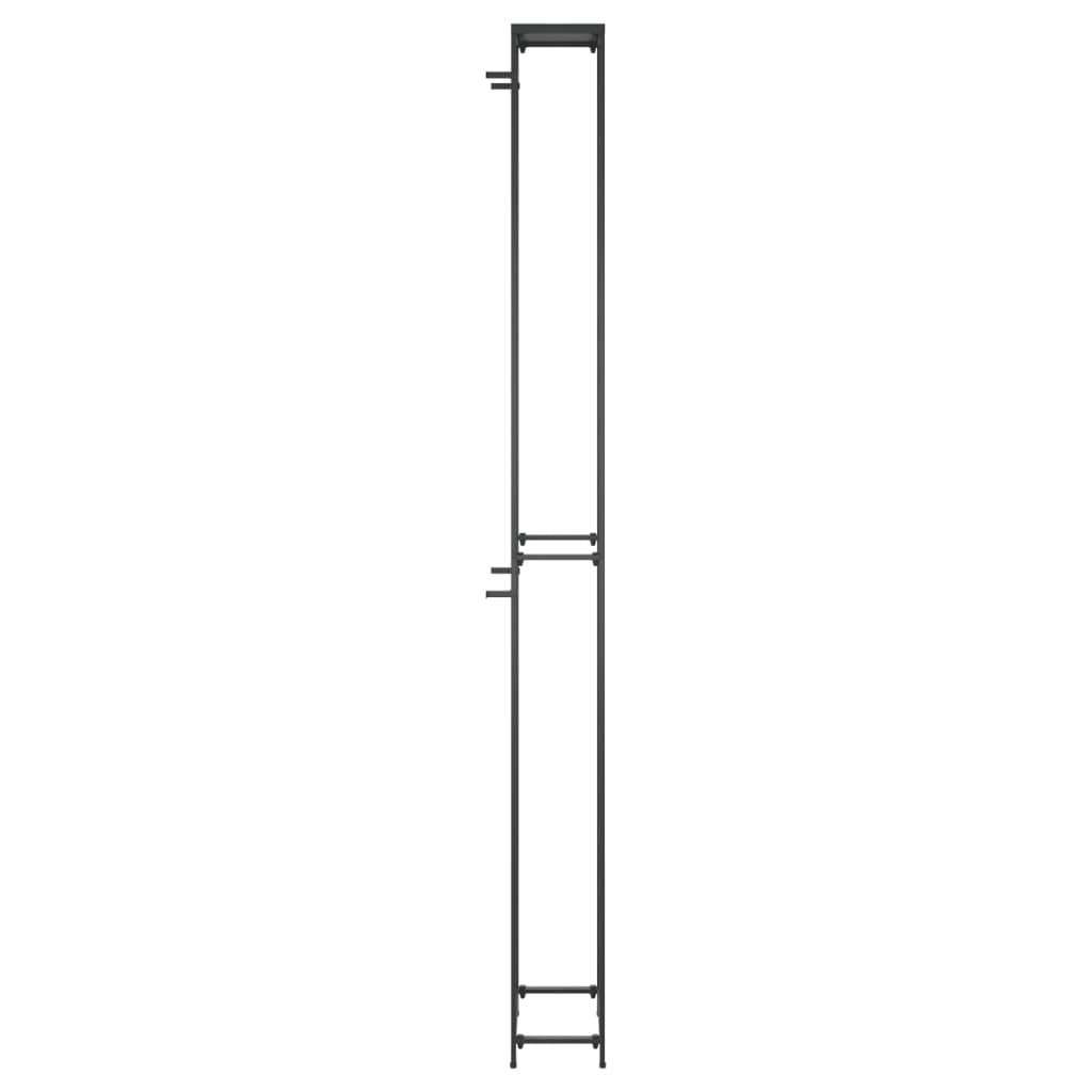 Stojan na víno na 57 fliaš čierny 34x18x200 cm kované železo