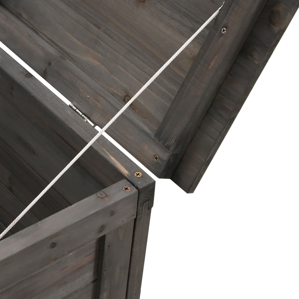 Záhradný úložný box antracitový 99x49,5x58,5 cm jedľový masív