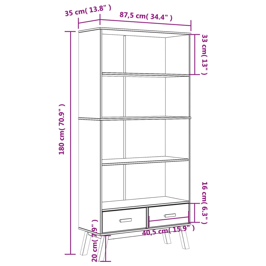 Knižnica 4 Poschodia Olden Borovicový Masív