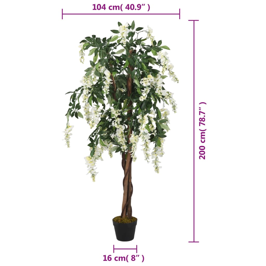 Umelý strom vistéria 1470 listov 200 cm zeleno-biela