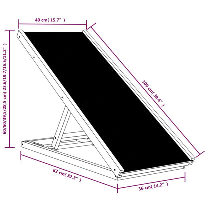 Rampa pre psa šedá 100x40 cm jedľové masívne drevo