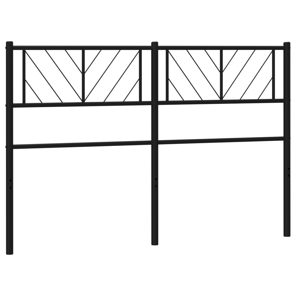 Kovové čelo postele čierne 140 cm