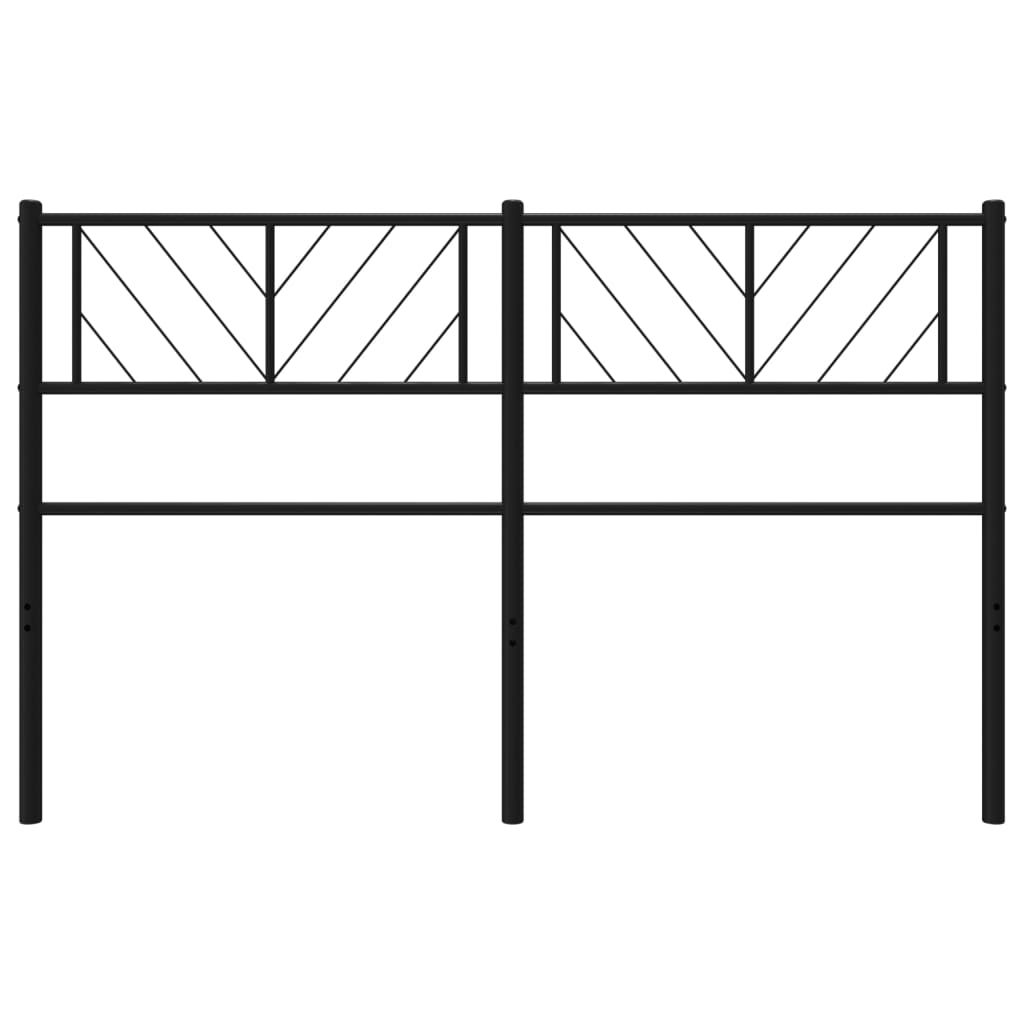 Kovové čelo postele čierne 140 cm