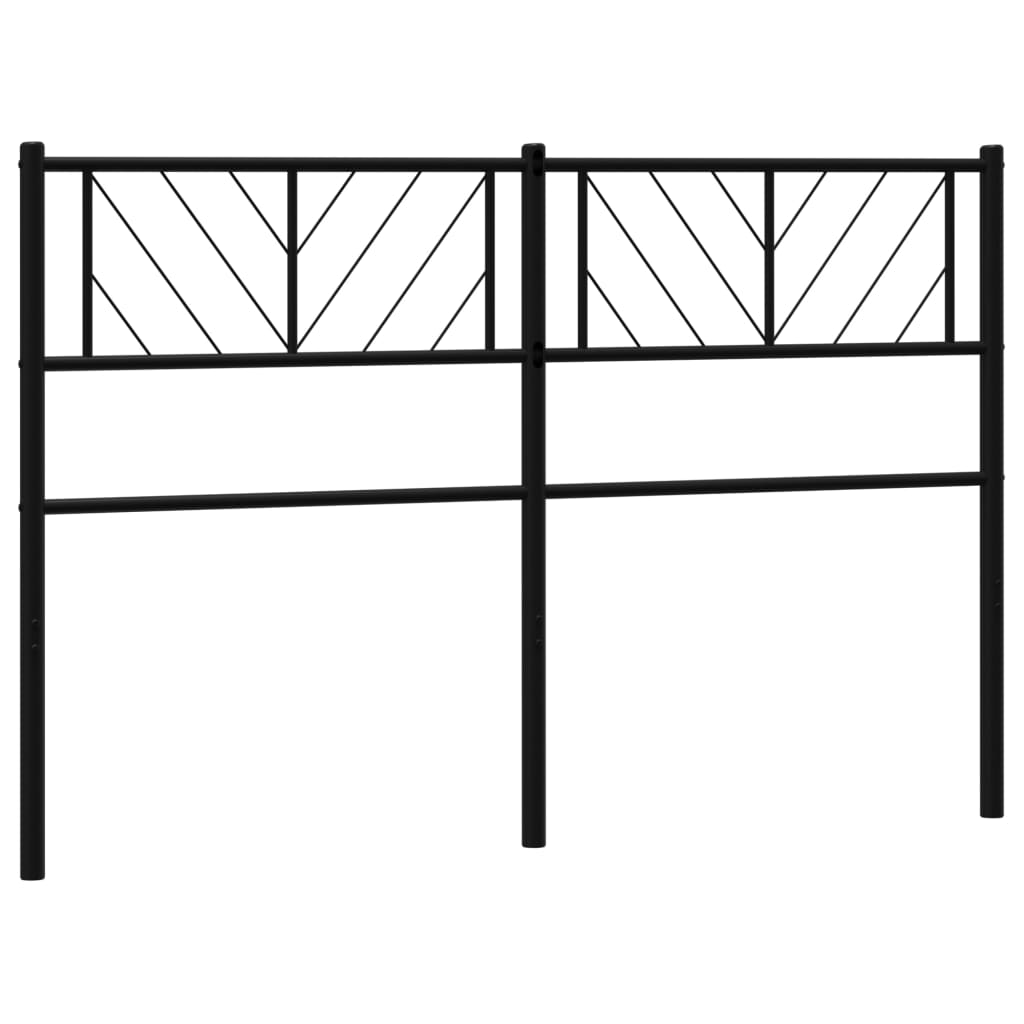 Kovové čelo postele čierne 140 cm